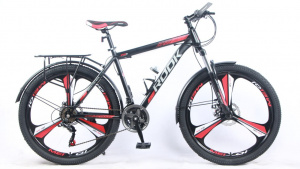 26" Rook MS265D Велосипед с литыми дисками (MS265D-BK/RD, 21 скорость, Сталь, чёрный/красный, Дисковый тормоз)
