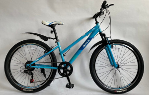 26" Aria MS260W Велосипед (MS260W-BU, 7 скоростей, Сталь, голубой, V-Brake)