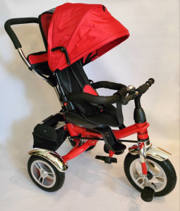 3-х колесный KORTIK 005 (SJ-005L, красный, поворотное на 180 градусов сиденье, 12" и 10", надувные колеса)