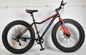 26" Rook FS260D Велосипед (FS260D-BK/RD, 7 скоростей, 18", Картридж, чёрный/красный)